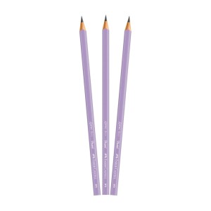 Kit Faber-Castell Tons Pastel Lilás – 3 Lápis Grafite + Apontador + Borracha