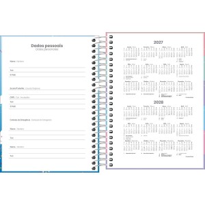 Agenda Espiral Diária 11,7 x 16,4 cm Pepper Feminina 2027 Sortida - Tilibra