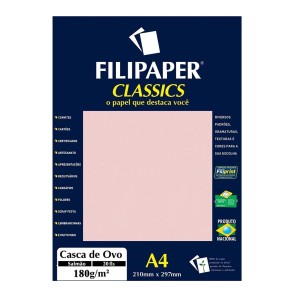Papel Especial Casca de Ovo Salmão A4 180g/m² - 20 Folhas - Filipaper