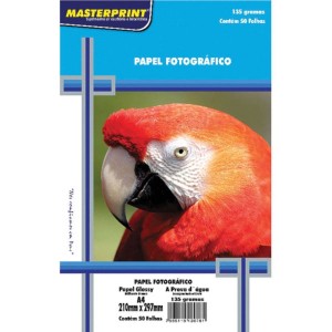 Papel Fotográfico Glossy A4 Masterprint 135g/m² - 50 Folhas