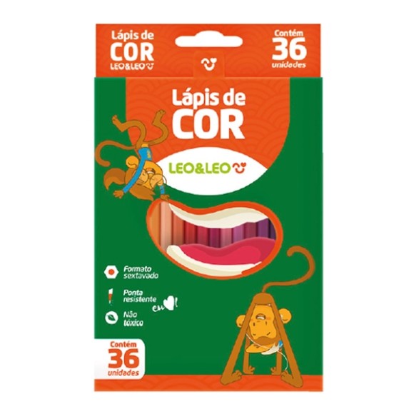 Lápis de Cor - 36 Cores - Leo&Leo