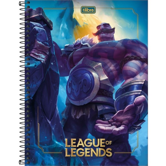 Caderno 1 Matéria Universitário Espiral League of Legends - Braum - Tilibra