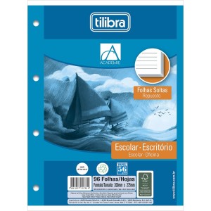 Bloco de Fichário 96 Folhas - Branco Pautado - Académie - Tilibra