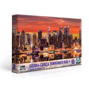 Quebra-cabeça 1500 peças Panorâmico Skyline de Manhattan - Game Office