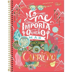 Caderno 1 Matéria Universitário Espiral Capricho - No Me Importa No Te Quiero Más - Tilibra