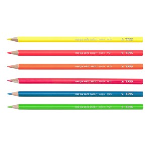 Lápis de Cor Neon Tris Mega Soft Color – 6 Cores