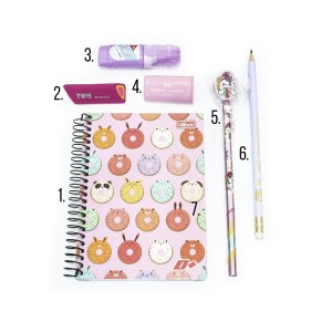 Kit Papelaria Diverso 13 - Rosa e Lilás