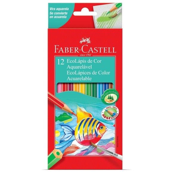 Lápis de Cor Aquarelável 12 Cores - Faber-Castell