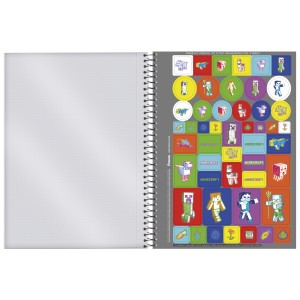 Caderno 1 Matéria Universitário Espiral Minecraft - Foroni