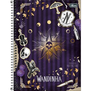 Caderno 1 Matéria Universitário Espiral Wandinha - Tilibra