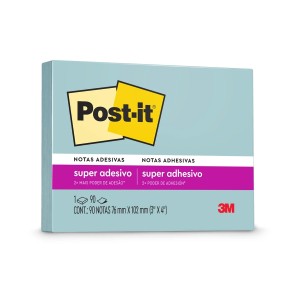 Bloco Notas Adesivas Post-it Azul 76mm x 102mm 90 folhas - 3M