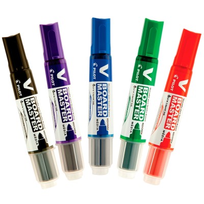 Marcador para Quadro Branco V-Board Master Kit com 5 Cores - Pilot