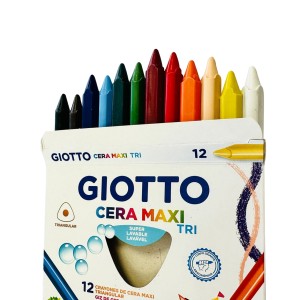 Giz de Cera Triangular Giotto Cera Maxi Tri 12 Cores