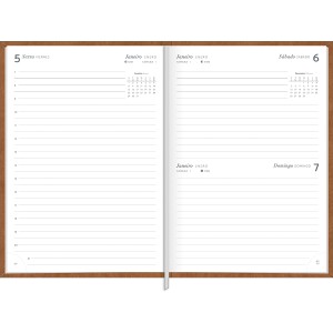 Agenda Executiva Costurada Diária 14,5 x 20,5 cm Prátika Cinza 2024 - Tilibra