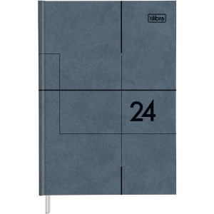 Agenda Executiva Costurada Diária 12,3 x 16,6 cm Prátika Master 2024 - Tilibra