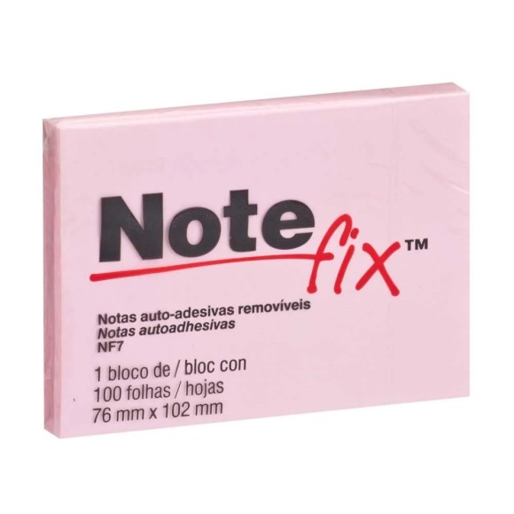 Bloco de Notas Auto-Adesivas Removíves Rosa - Note Fix