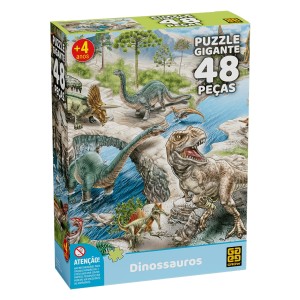 Quebra-cabeça Puzzle Gigante 48 peças Dinossauros - Grow