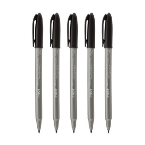 Caneta Marcador Retro Projetor 2.0 Preta - Kit c/ 5 Unidades - Pilot