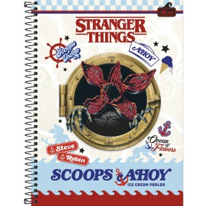 Caderno 1 Matéria Universitário Espiral Stranger Things Tilibra Connect