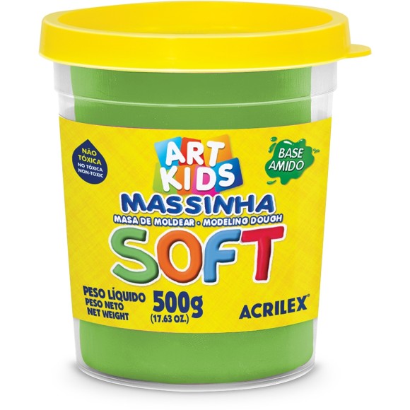 Massinha Verde 500g Soft Art Kids - Acrilex